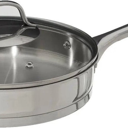 Secret de Gourmet - Sauteuse avec couvercle - Compatible tous feux/sources de chaleur - Argent - Diamètre 24 cm