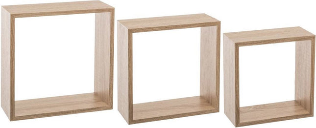 5Five Fixy étagère murale lot de 3 pièces - 30x12x30cm - Chêne Naturel