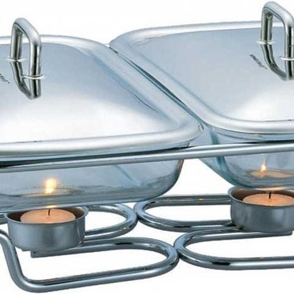 Kinghoff 1412 - chauffe-plat double - réchaud - Inox
