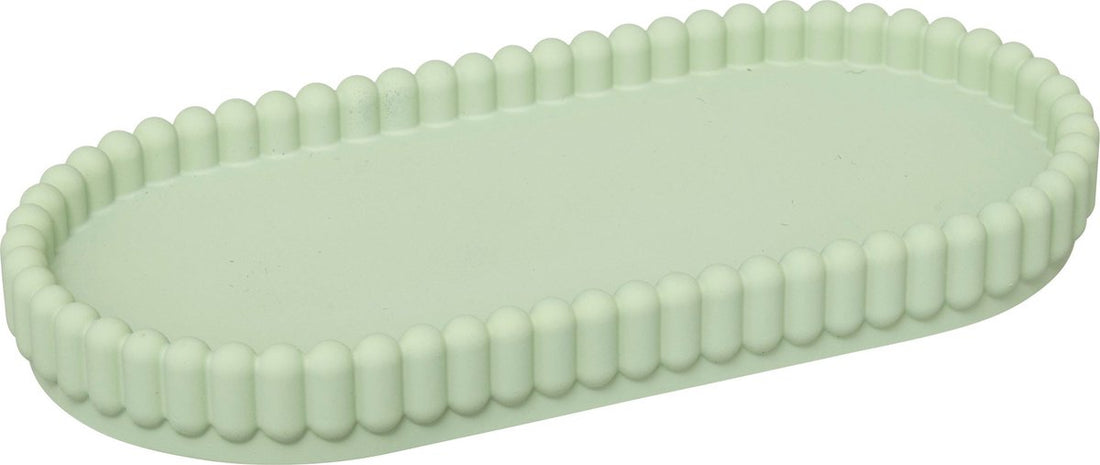 5Five Bonbon Zeepbakje - Geribbeld - 19x9x2cm - Groen