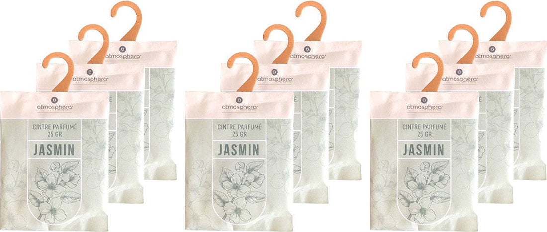 Atmosphera Scented Sachets Jasmine - 9x - with hanging hook - scent cards/air freshener