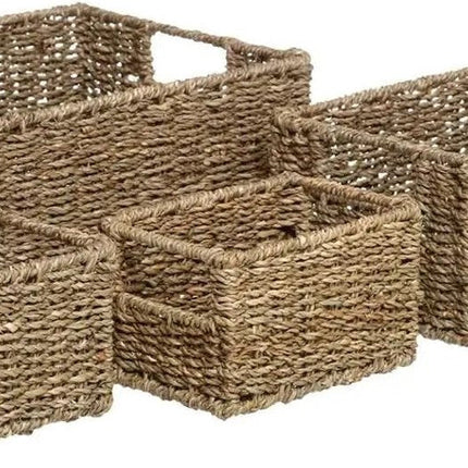 Paniers de rangement - lot de 4 - en jonc de mer tressé - paniers - rangement - Paniers de rangement/salle de bain de différentes tailles