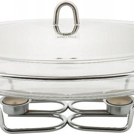 Kinghoff 1411 - Plat de service chauffant - Réchaud - rond - 3,2 litres