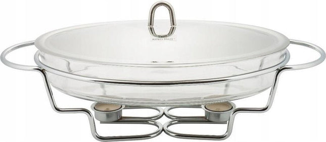 Kinghoff 1411 - Plat de service chauffant - Réchaud - rond - 3,2 litres