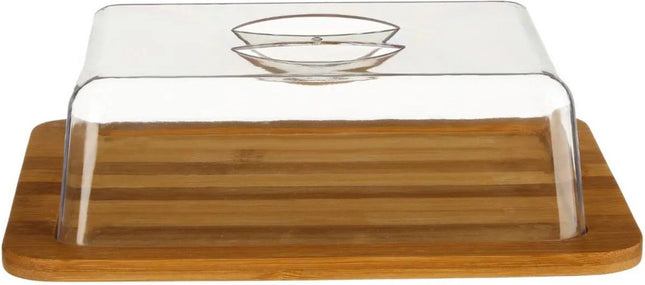 5Five Boîte de conservation pour fromage - avec couvercle - marron/transparent - bambou/plastique - 24 x 19 x 9 cm