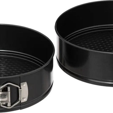 5Five moules à gâteaux/moule à manqué/ustensile de cuisson - noir - métal - Dia 24 et 22 cm - 2 pièces