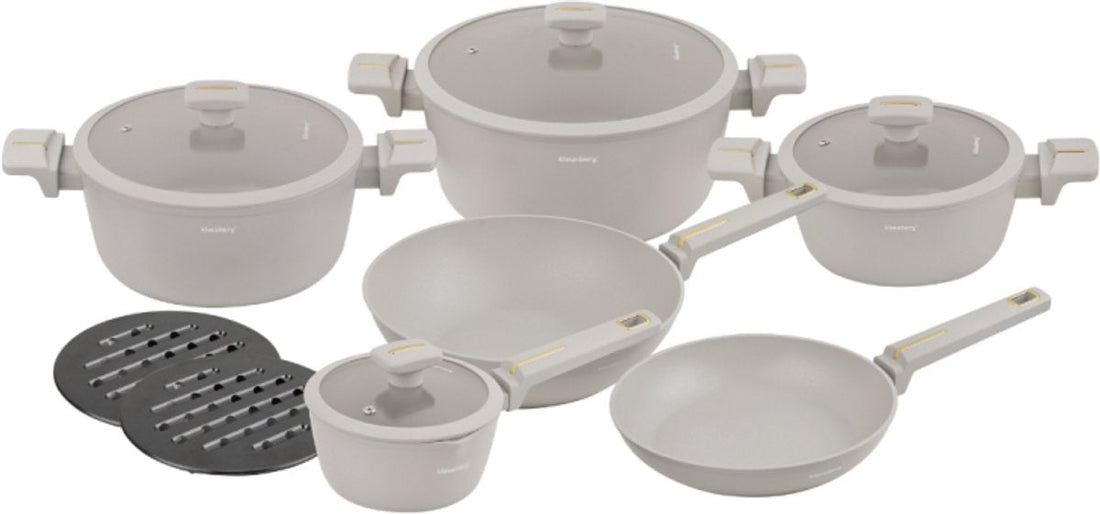 Klausberg KB-7969 pannenset beige, 12-delig – met wok, ook voor inductie – foto 2