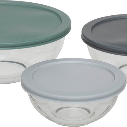 5Five Boîtes de Conservation en Verre - Lot de 3 pièces - Ø23xH9cm - Multi