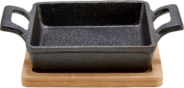 Plat à rôtir Kinvara 18,5 X 14 cm acier gris/naturel 2 pièces