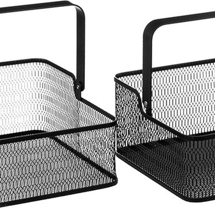5Five Zwarte metalen mandjes 2 stuks