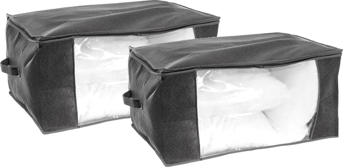 5Five Storage Bag/Protective Cover - 2x - duvets/pillows - grey - 60 x 45 x 30 cm - duvet cover