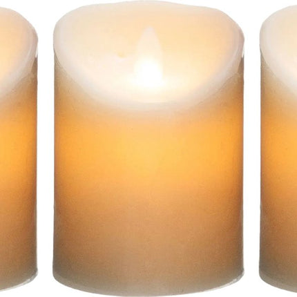 Atmosphera Bougies LED chauffe-plat - Lot de 3 - Lumière chaude - Blanc