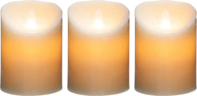 Atmosphera Bougies LED chauffe-plat - Lot de 3 - Lumière chaude - Blanc