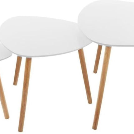 Atmosphera Créateur d'intérieur® Table basse gigogne lot de 3 - Blanc - Bois - Chêne - Salon