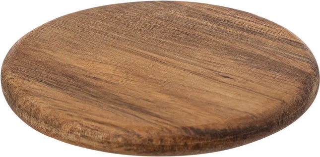 Dessous de verre Secret de Gourmet - 12 pièces - luxueux bois d'acacia - Diamètre 10 cm - ronds - vernis - moderne et classique