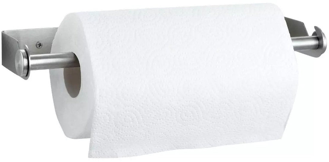 KLAUSBERG KB-75 63 Kitchen Roll Holder | Stainless Steel Kitchen Accessory for Paper Towels & Aluminum Foil | Wall Mount (Glue or Screws) | 33 cm