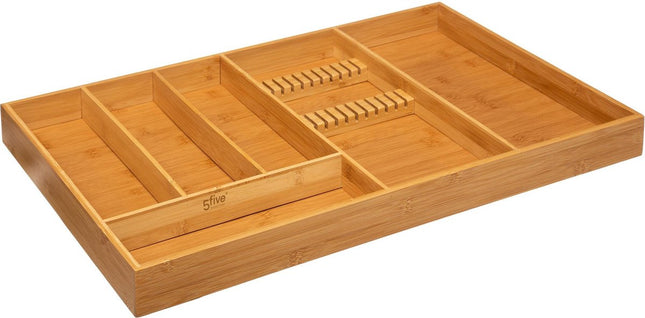 5Five® Bestekbak Bamboe met Messenhouder - 58x38x5 cm - Bruin