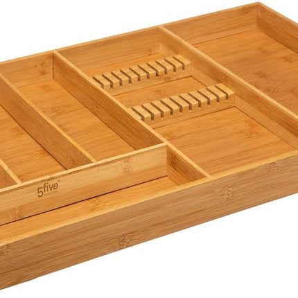 5Five® Rangement de Couverts en Bambou avec Porte-Couteaux - 58x38x5 cm - Marron
