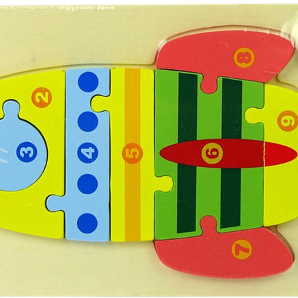 Lean Toys Puzzle en Bois Fusée avec Chiffres 1-10 - Jeu de Comptage Éducatif - Puzzle de Blocs en Bois pour Enfants à partir de 3 Ans - Jouet d'Apprentissage des Nombres - Rocket