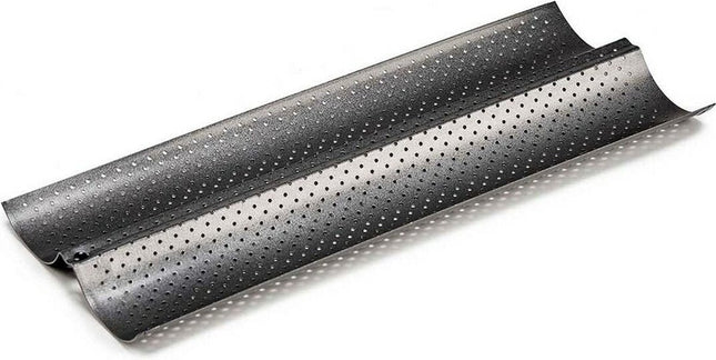 Plat à four pour pain 16 x 2,5 x 38 cm Métal Gris foncé Acier au carbone (38 x 16 x 2,5 cm)