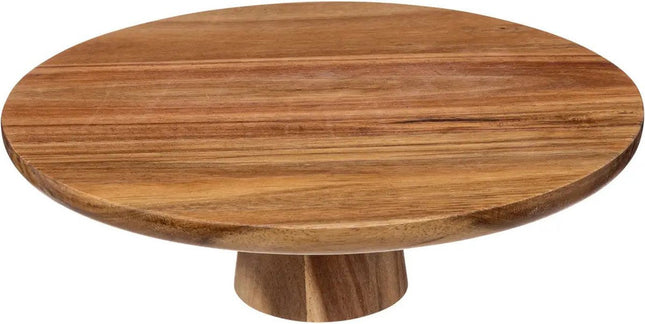 Présentoir à gâteaux 5Five - plat - rond - bois d'acacia - 28 x 9 cm - présentoir sur pied