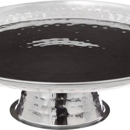 Plat de service à gâteau 5Five - plat - rond - argenté - acier inoxydable - 26 x 8 cm - plat de présentation sur pied