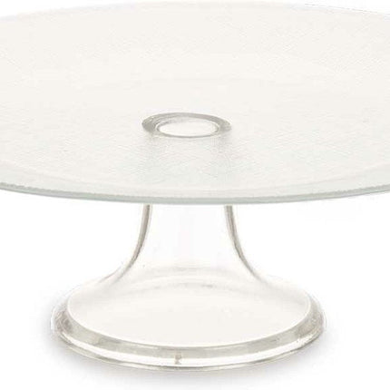Vivalto Plat à gâteau Crystal - verre cristallin - 10 x 32 cm - sur pied surélevé - présentoirs à gâteaux