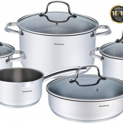 Batterie de cuisine Klausberg – 9 pièces – Prestige II - Inox – Toutes sources de chaleur