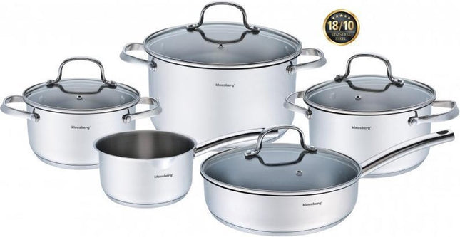 Batterie de cuisine Klausberg – 9 pièces – Prestige II - Inox – Toutes sources de chaleur
