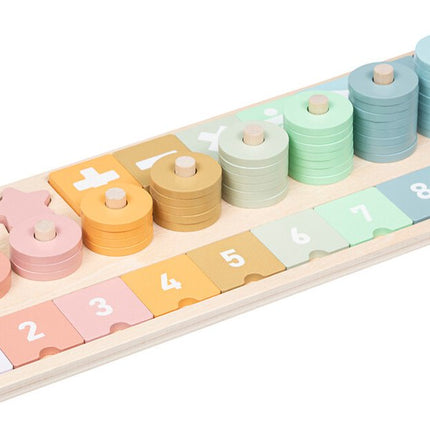 Atmosphera Kids Blocs de construction en bois avec chiffres - 74 pièces - 40x15x7cm - Multi