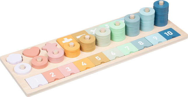 Atmosphera Kids Blocs de construction en bois avec chiffres - 74 pièces - 40x15x7cm - Multi