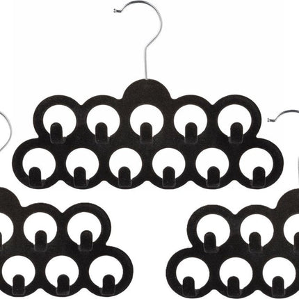 5Five Cintre - 3x - 11 crochets de suspension - plastique - pour ceintures et cravates - porte-ceintures