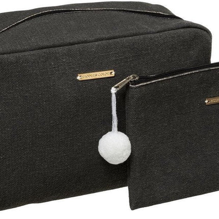 Lot de 2 trousses de toilette/maquillage/rangement noires - Trousse de toilette/maquillage de voyage/vacances