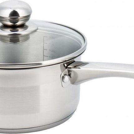 Kinghoff 4321 - Steelpan met deksel- sauspan - 12 cm - 0.5 liter