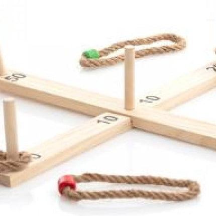 Jeu de lancer d'anneaux en bois