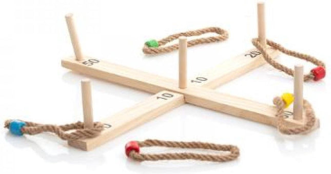 Jeu de lancer d'anneaux en bois