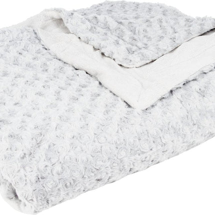 Atmosphera Sprei/deken/plaid - zilvergrijs - polyester - 230 x 180 cm - geknoopt motief