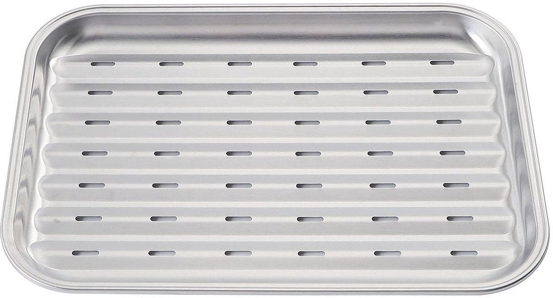 KINGHoff KH-1916 Grillplatte - Edelstahl-Grillplatte 34 x 24 cm - Geeignet für Backofen und Grill - Wiederverwendbar