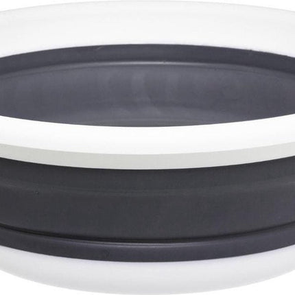 Bassine/cuvette pliable blanche/grise ronde 37,5 x 14 cm 8 litres en plastique - Vaisselle