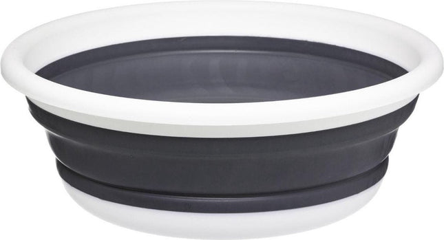 Bassine/cuvette pliable blanche/grise ronde 37,5 x 14 cm 8 litres en plastique - Vaisselle