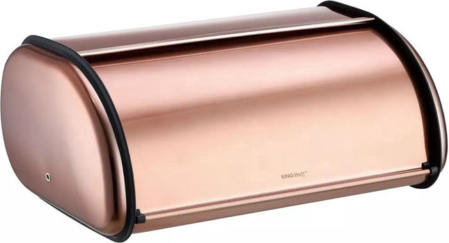 Kinghoff 1870 - Broodtrommel groot - RVS - Goud kleurig - Retro - 44 x 27 x 18,5 cm