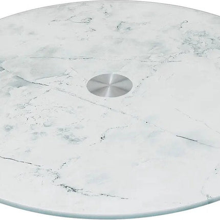 Secret de Gourmet Hapjes serveer draaiplateau - Marmer look glas - D32 cm - Tapas/kaas/voedsel