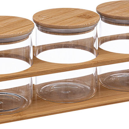 5Five Pots en verre hermétiques avec support