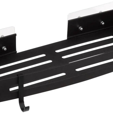 5Five Organisateur de salle de bain - noir - métal - porte-savon avec crochets - 32 x 13 cm - étagère de douche