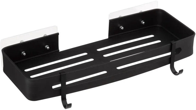 5Five Organisateur de salle de bain - noir - métal - porte-savon avec crochets - 32 x 13 cm - étagère de douche