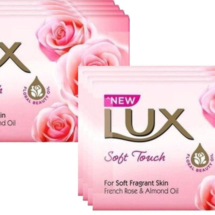 Lux Savon - Douceur Caresse - Rose & Huile d'Amande - Pack Économique 8 Pièces