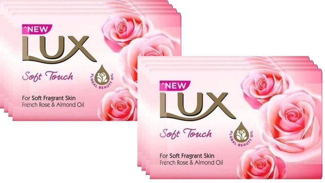 Lux Savon - Douceur Caresse - Rose & Huile d'Amande - Pack Économique 8 Pièces