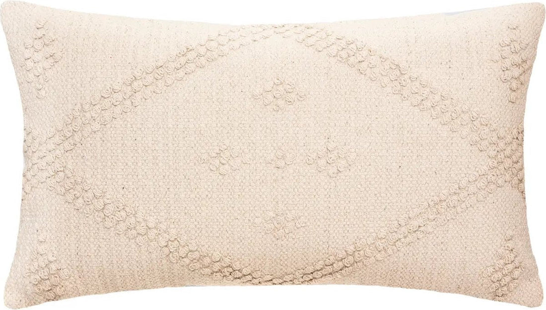 Decorative Cushion - Macramé D Safari Garden Living Room Decoration - Ecru - 58 Cm X 38 Cm