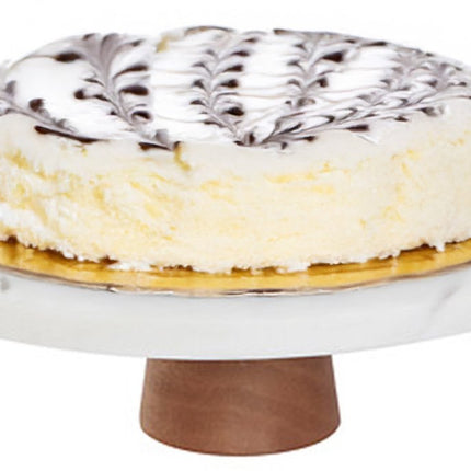 5Five Présentoir à gâteau en marbre - avec pied - 25 x 8 cm - pierre - blanc - plat à gâteau - présentation de pâtisserie