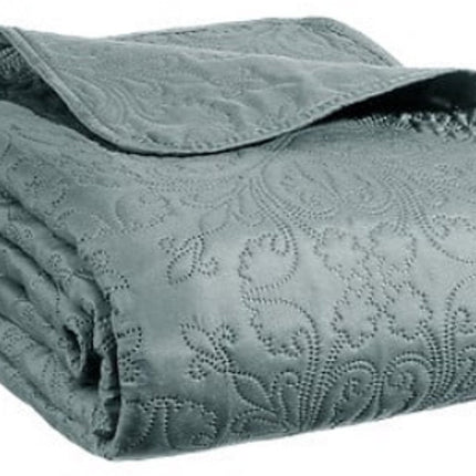 Jeté de lit Arabesque 240 x 260 cm - Bleu Minéral - Avec 2 Taies d'Oreiller - Polyester - Couvre-lit - Dessus de lit -